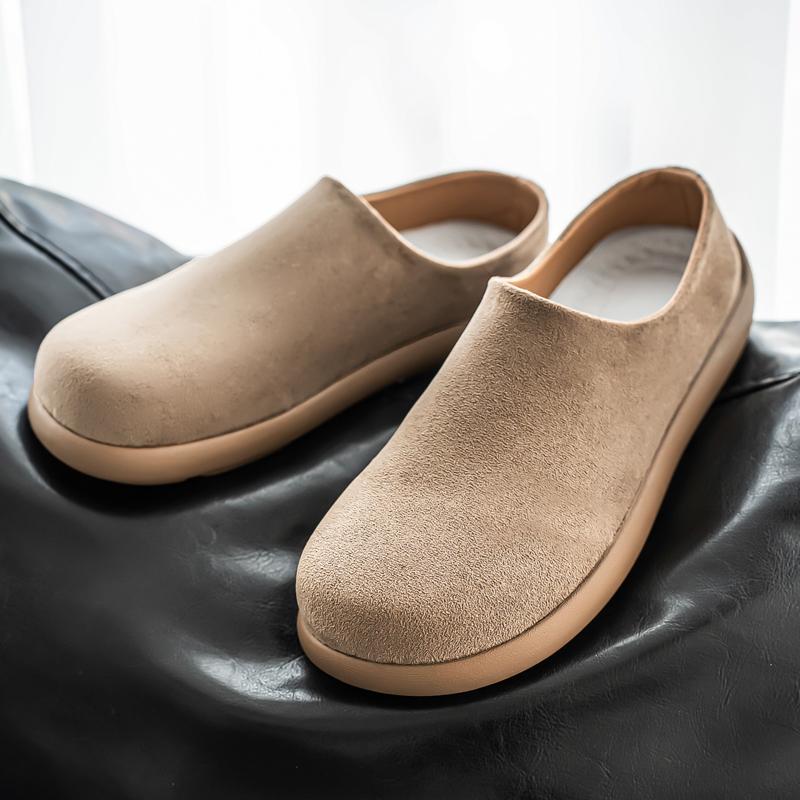 Outdoor Half Slippers for Men Comfortable Slip On Man Loafers Breathable Lightweight Casual Shoes Soft Sole Lazy Walking Shoes