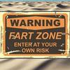 Metal Wall Art Decor, Warning Fart Zone Sign Funny Metal Poster for Bar Garage