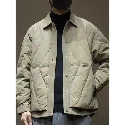 Men's White Duck Down Lightweight Shirt-Style Jacket, Winter 2025, Loose Fit Plus Size Outerwear