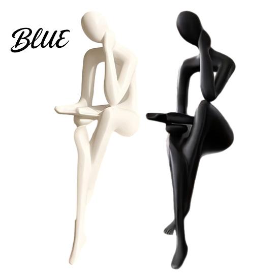 Modern Meditation Figurine 3D Printed Thinker Figurines Ornaments Minimalist Abstract Art Sculptures Bookshelf