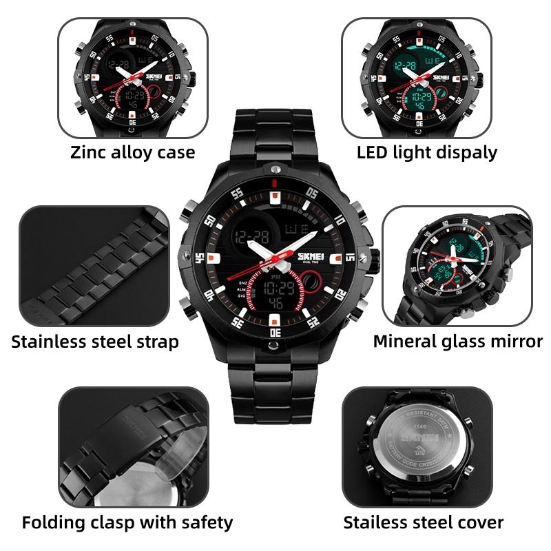 SKMEI New Watches Men Luxury Brand Fashion Casual Business Sports Wrist Watches Dual Time Digital Analog Quartz Watch