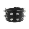 DIEZI Rock Vintage Gothic PU-Leder Wickelarmband für Damen Herren Punk Mode Hip Hop Harajuku Kurzes Nietenarmband Schmuck