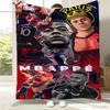 3D Football Star M-MbappeSs Cool Flannel Blanket Soft Throw Blanket Art For Home Decor Bedroom Bed Sofa Cover Picnic Fans Gifts