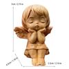 Natural Cypress Little Angel Characters Decorative Statue  Solid Wood Carving Cute Home Room Office Car Art Gift Figurines
