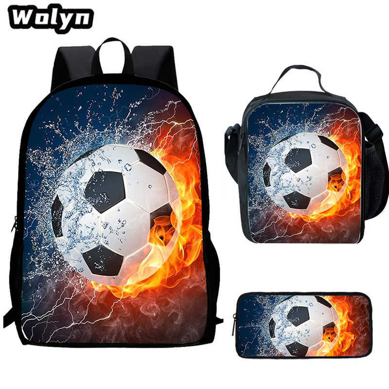 Football School Bag High Definition Waterproof Printing Multi-Functional Load Reduction Ridge Backpack