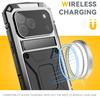 iPhone 17 Pro / Air / 16 Pro Max için 360 Koruyucu Sağlam Askeri Metal Kılıf Darbeye Dayanıklı Temperli Cam Dahili Silikon Kapak