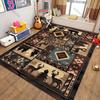 American Country Retro Style Animal Printed Carpet Rug for Modern Home Decor, Stain Resistant, Kids Play Non-Slip Decor Mat Gift