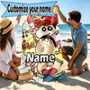 Individualus vardas, personalizuotas Crayon Shin spaudinio paplūdimio rankšluostis, kelionei, stovyklavimui, paplūdimio vakarėliui, namų dekoravimui, gimtadienio dovana šeimai ir draugams