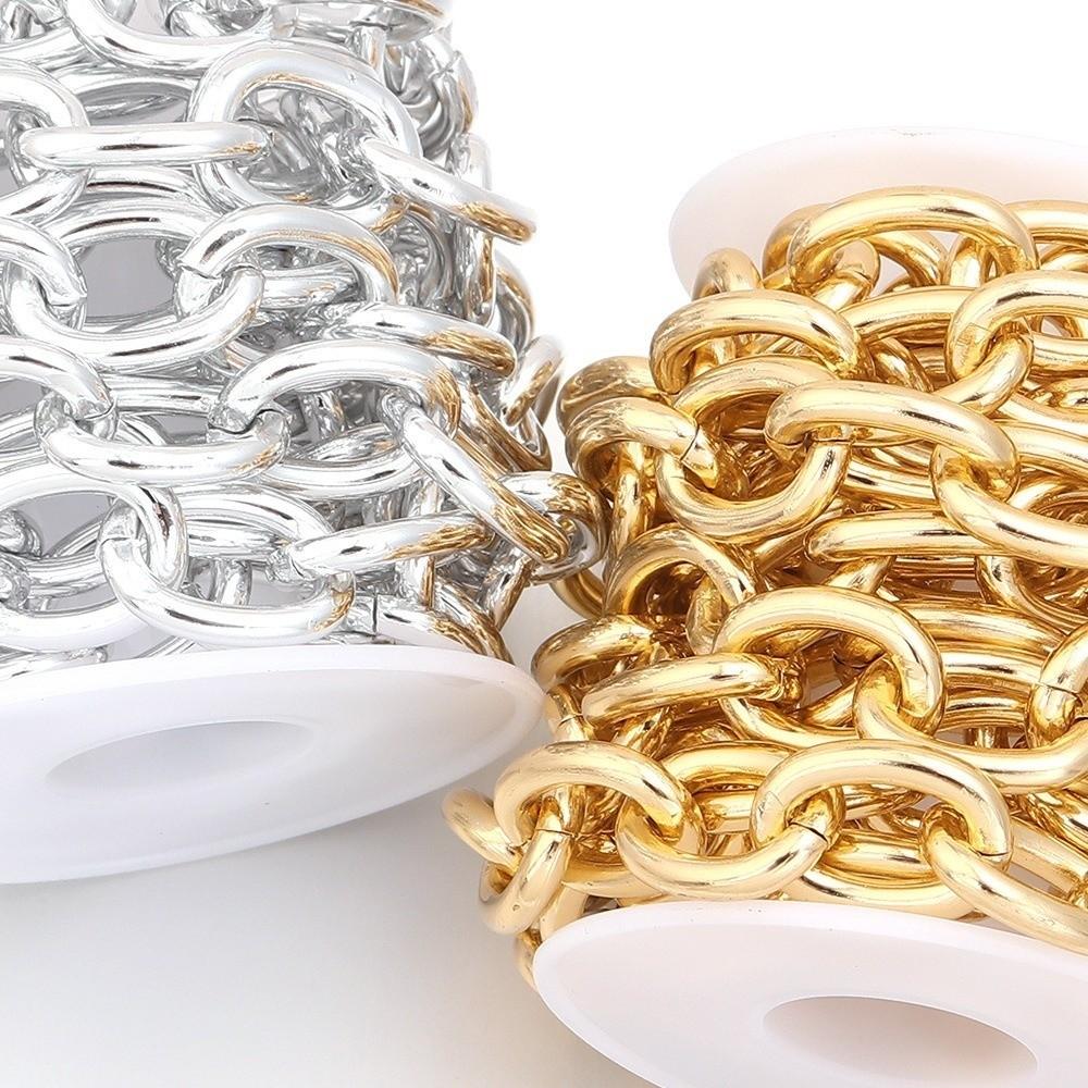 Polished Finish Aluminum Chain Silver/Gold Jewelry Chain Twisted Chain for Jewelry DIY Making