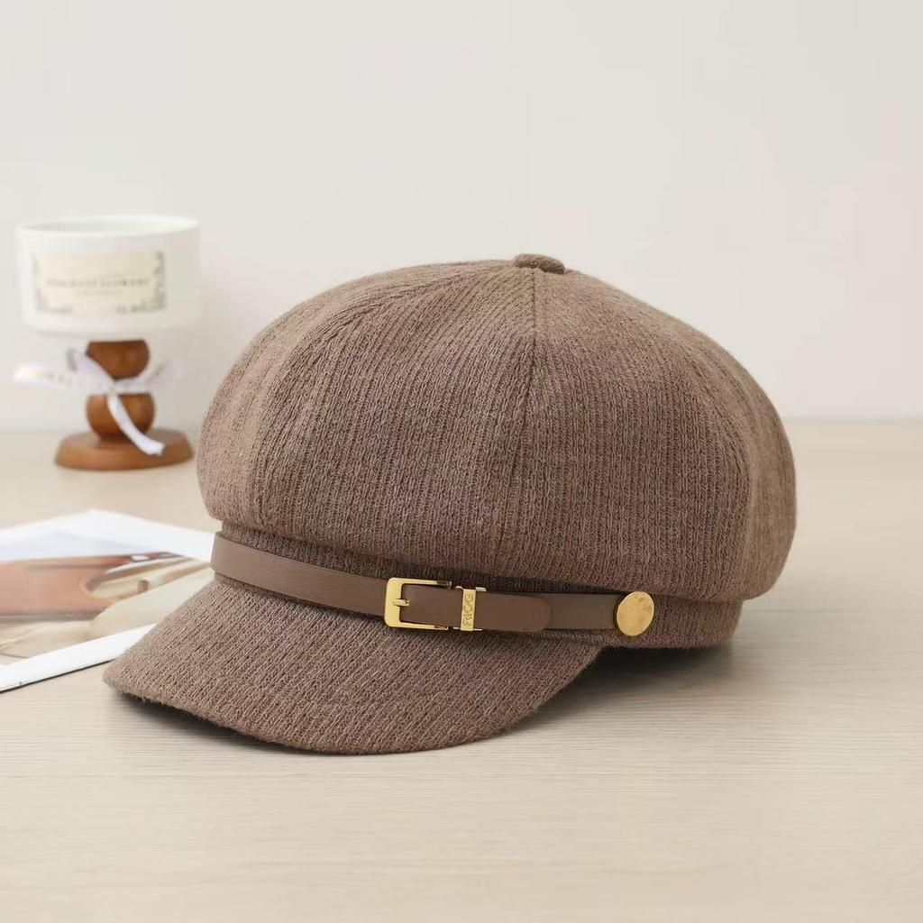 Chic Tweed Plaid Newsboy Beret Cap for Women