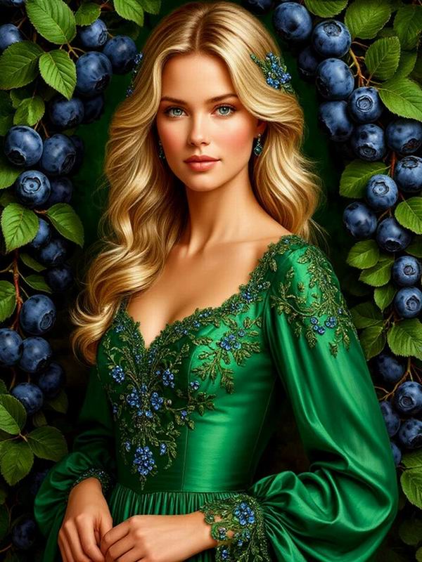 Diamond Painting New Collection Beautiful Woman and Blueberry Diy Full Square Round Drill Rhinestone Embroidery Sale Girl Mosaic Cross Stitch Kits