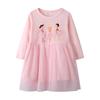 European Style Cartoon Girls' Long-Sleeve Mesh Princess Dress for Autumn