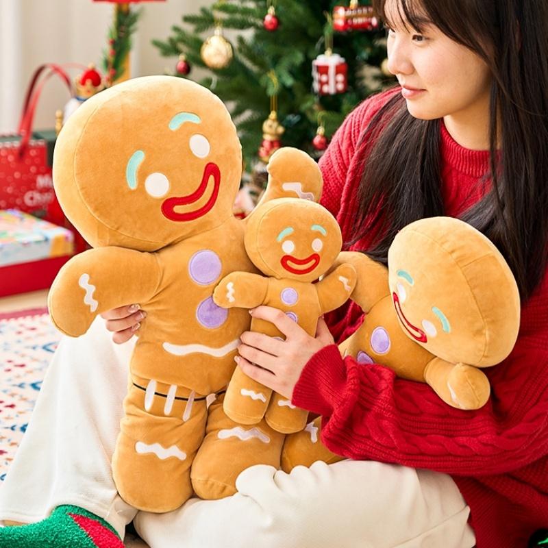 Gingerbread Man Plush Toys Biscuit Plushies Cookies Man Stuffed Doll Soft Sofa Cushion Dessert Pillow Christine Decor Xmas Gift