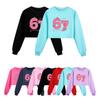 5291 Mädchen Stehlen ein Gehirnfäule 67 Bedrucktes Sweatshirt mit langen Ärmeln und Rundhalsausschnitt