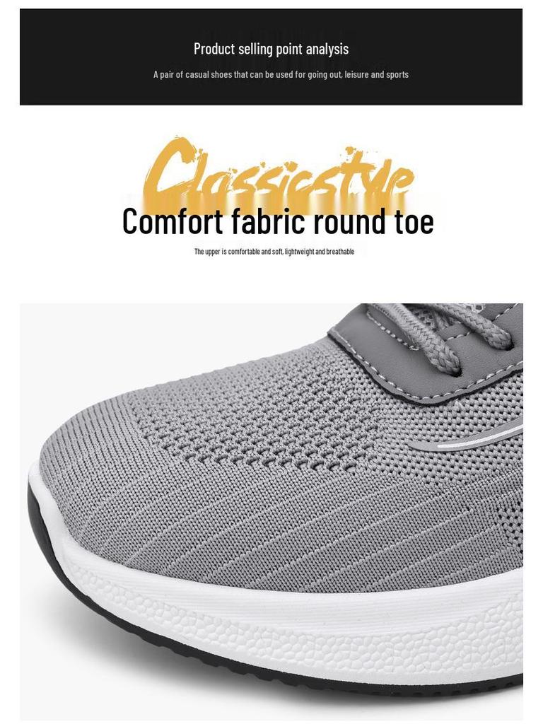 2025 Men's Black Breathable Mesh Running Shoes - Odor-Resistant Casual Lightweight Sneakers