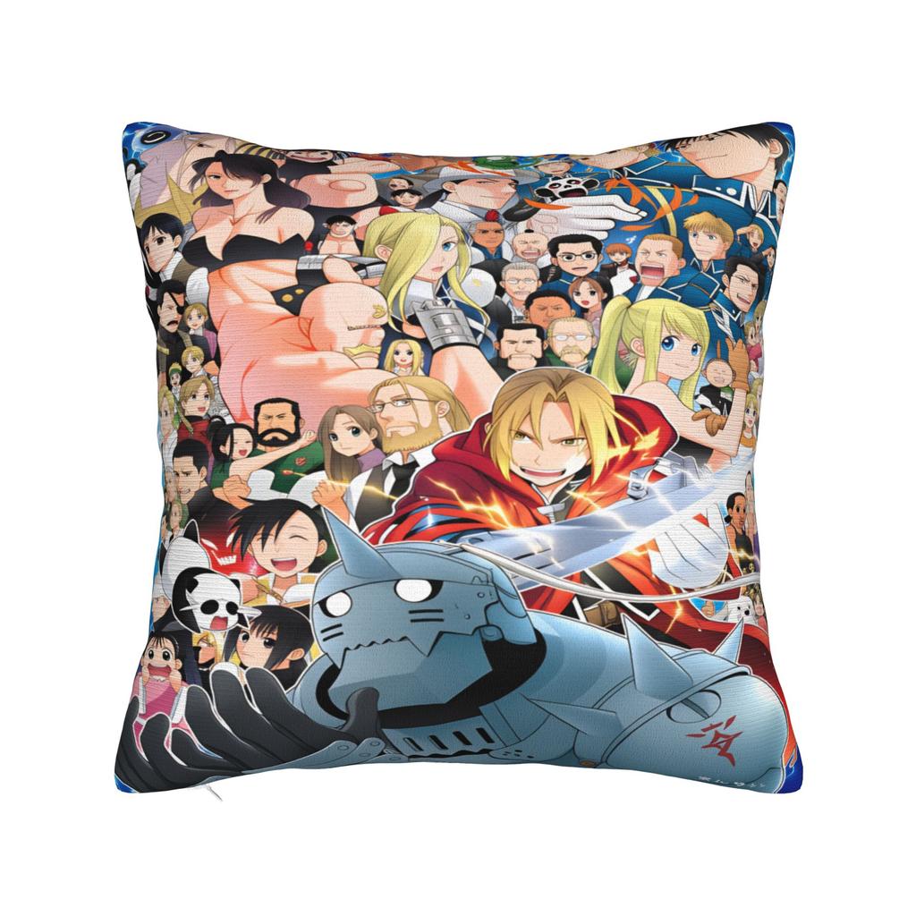 Pillow Cover Full Metal Alchemist  Funny Pillow Case For Chair Sofa Home Decor Pillowcases
