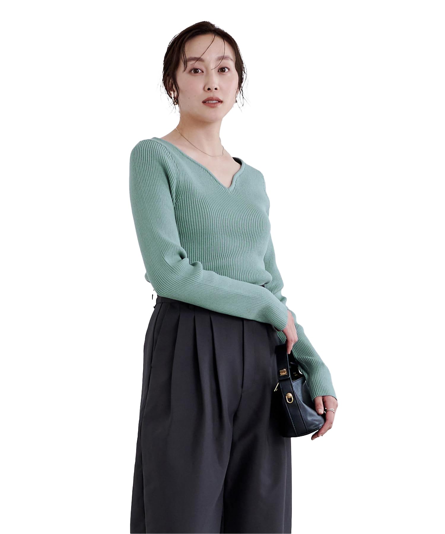 

Yours Heart Neck Knit BEXT0243 L Mint Anti-Pilling Women s мятный