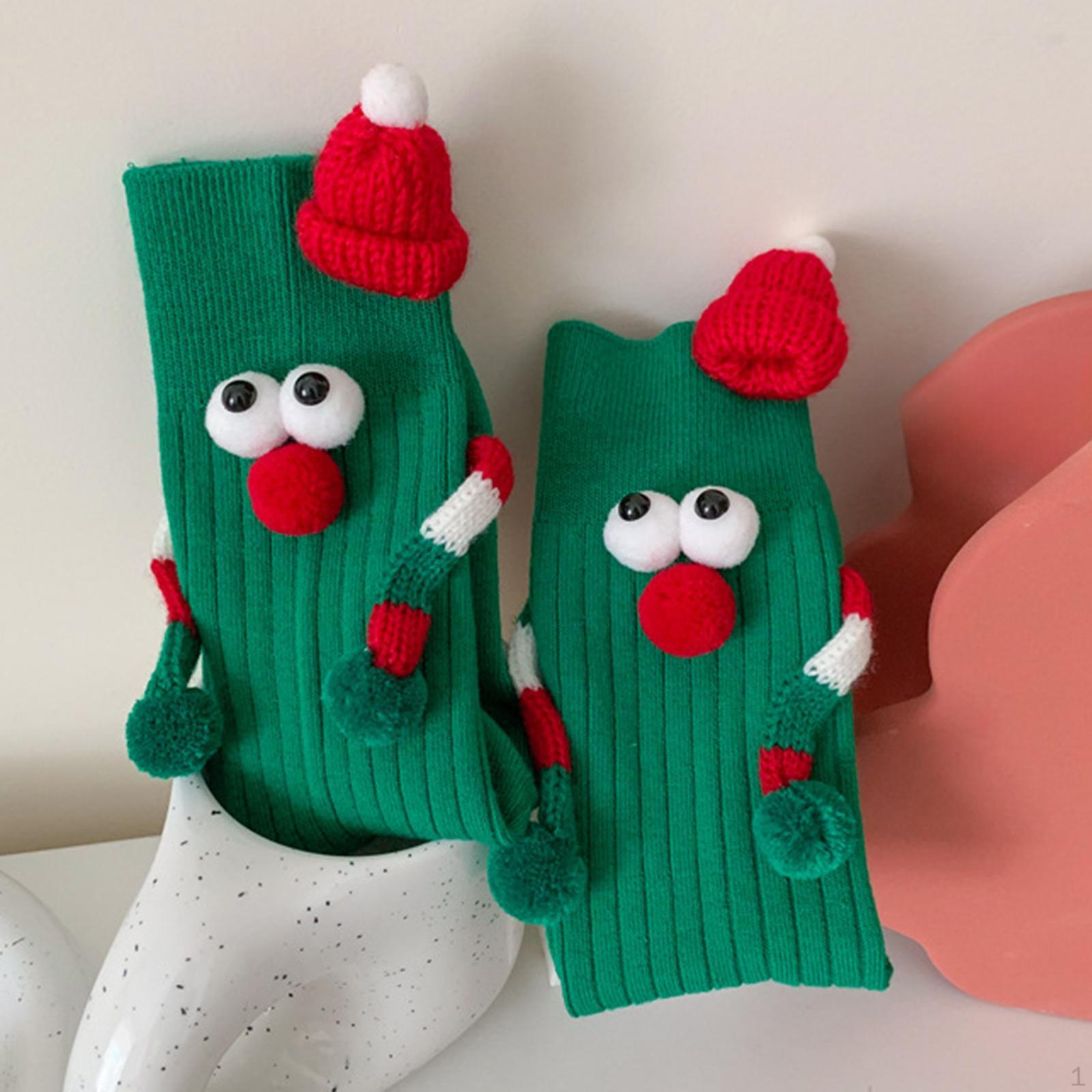 

Рождественские праздничные носки с рисунком из мультфильма, повседневные хлопковые носки для Дня святого Валентина, зима зелёный