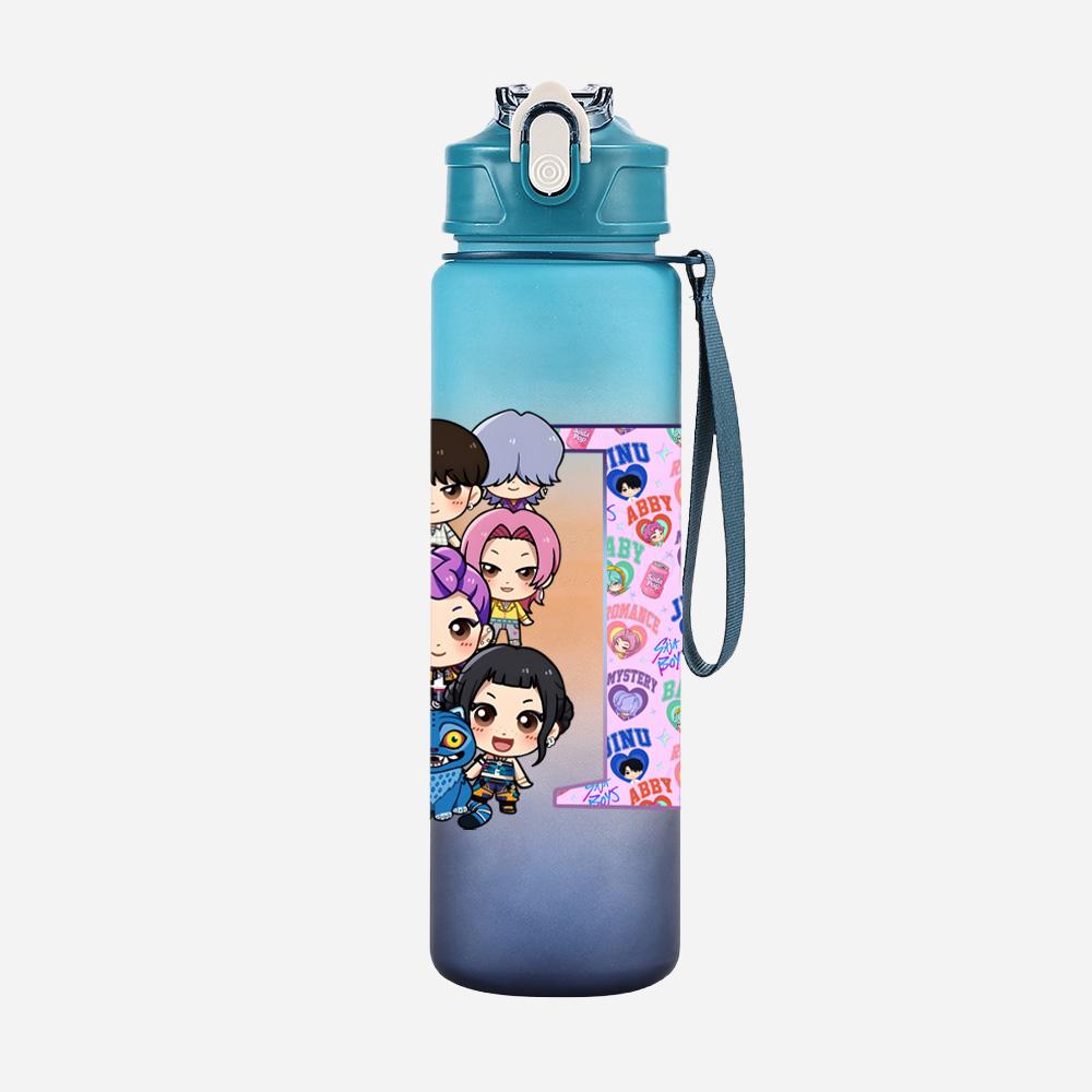 26 English Letter K-Pop Demon Hunters Printed Large Capacity Drinking Cup Portable Outdoor 750Ml Water Bottle Sports Water Cup Children Gift