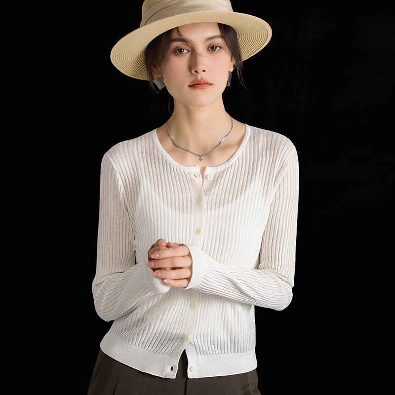 Women's French Elegant Wool Linen Blend Lightweight Knit Top