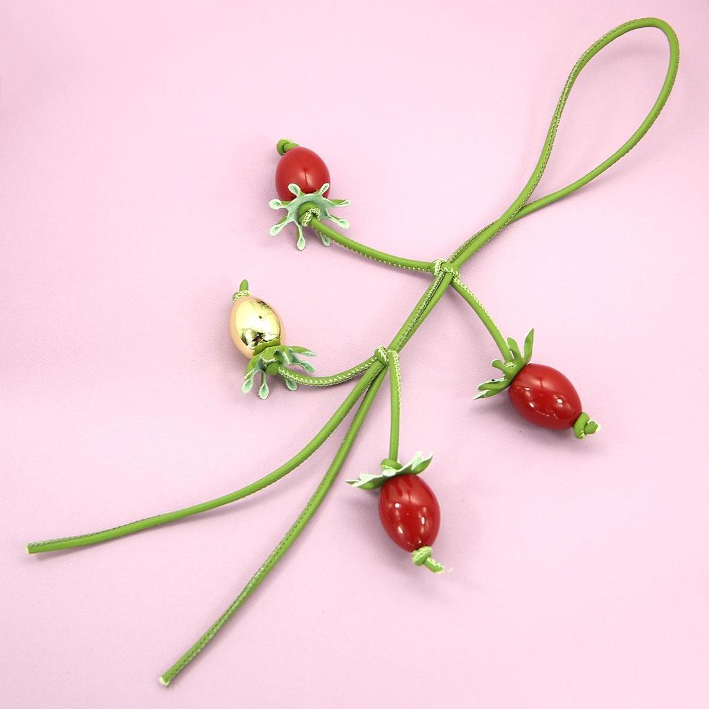 European & American Fruit Tomato Beaded Bag Charm Ornament