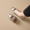 First-layer Cowhide Thin-soled Casual Shoes Women's Korean Version of Rhinestone Grandma Shoes One-pedal Casual Half-fold Egg Roll Dancing Shoes