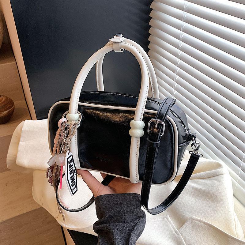 Fashionable and Simple Hand-held Bowling Bag, Color-matched Small Square Bag, Single-shoulder Crossbody Bag, Commuting Bag