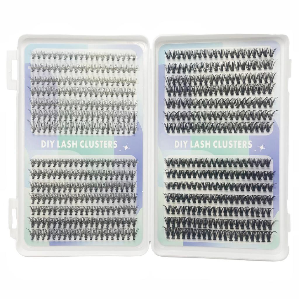 Cils Mixtes Européens & Américains DIY - Naturels, Denses, Grande Capacité Livre de Cils en Grappes Thermofusibles