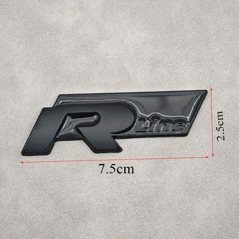 BSL1 Emblems 3D Metal R Line R Logo Front Grill Emblem Car Rear Trunk Sticker For Volkswagen VW R Line Golf 4 5 6 7 Touran Polo Acces ld2