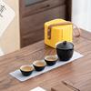 Outdoor camping kung fu teapot retro Jiangshan travel portable cover bowl set business annual meeting