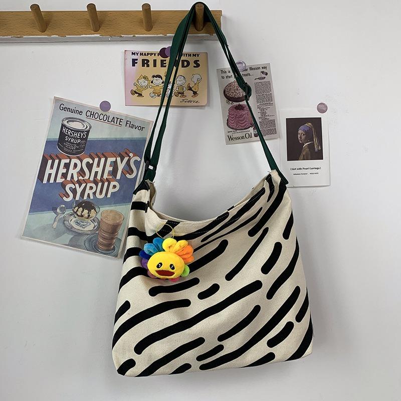 Slouchy Canvas Shoulder Bag for Women with Large Capacity