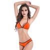 Conjunto de Bikini Sexy Halter para Mujer, Bañador de Tanga con Top Triangular y Ribete Negro, Traje de Baño de Dos Piezas, Bañador Cheeky