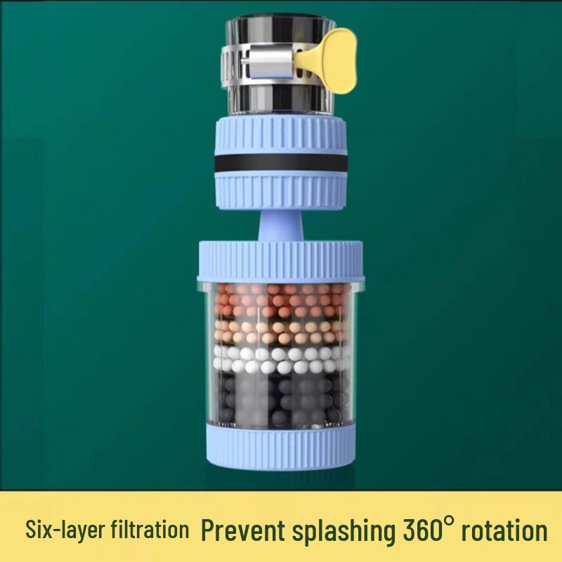 Removable Washable Six-Layer Filter Rotating Kitchen Shower Head
