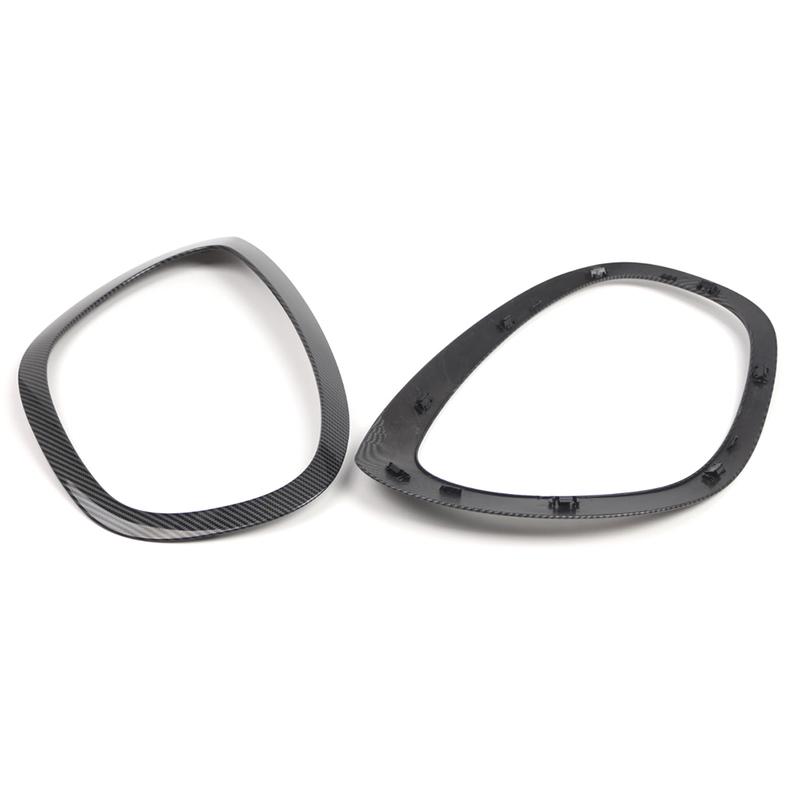 Headlight Bezel Ring Trim for Mini F60 F61 2017- Carbon Fiber Pattern ABS Exterior Frame 51137388117 51137388118 Direct Fit