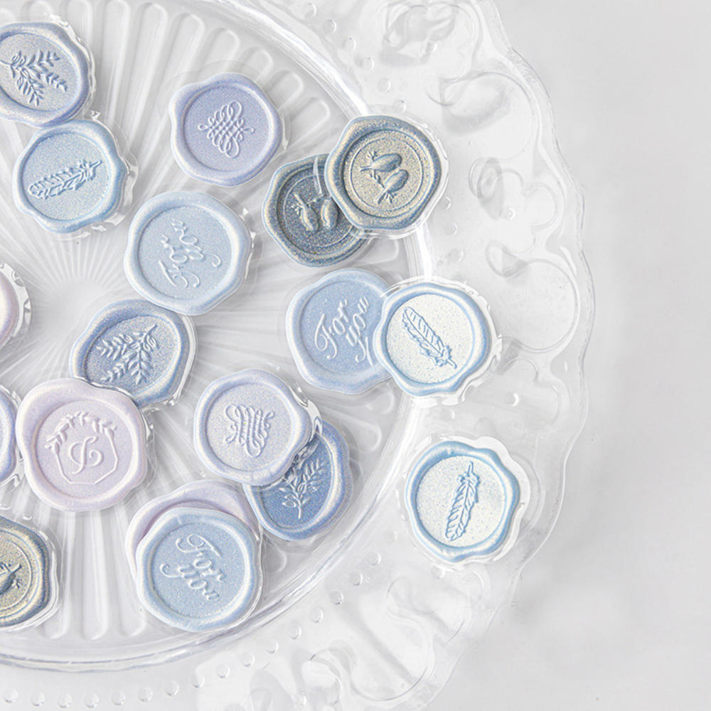 18pcs Vintage Wax Seal Stamp Stickers DIY Scrapbooking Journal Planner Decorations Envelope Plastic Sealing Wax Labels