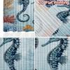 2D FLAT PRINTING 2pcs Curtains (Without Rod) Two Seahorses in Coral Chic Curtains&Window Treatment Versatile Polyester Fabric