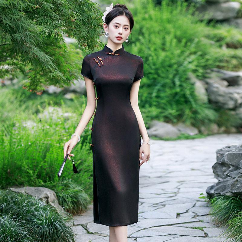 Medium and long college entrance examination send mother new Chinese-style improved cheongsam 1011 new women can wear daily in summer