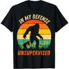 In My Defense I Was Left Unsupervised | Funny Retro Vintage T-Shirt  Men Clothing  Streetwear  Camisetas
