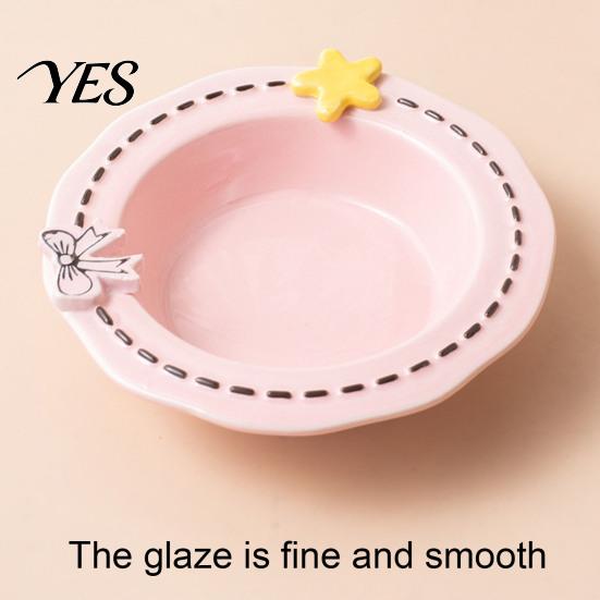 High-temperature Ceramic Bowl Feeding for Dogs & Cats, Whisker Friendly Kitten Food Non-tip Cat Dish Water Dish, Wide Shallow Pet Feeder Plate Dry Wet