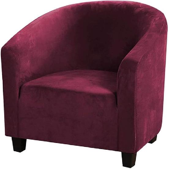 GULI Velvet Tub Chair Covers for Armchairs, Club Chair Slipcover, Wing Back Covers High Stretch Sofa Covers Spandex Plush Seat Covers Furniture