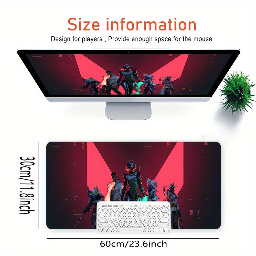 1pc Large Gaming Mouse Pad, UV Reactive Non-Slip Desk Mat, Washable PolyesterValorant, Agents, TeamworkComputer Pad with Vibrant Game Machin