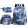 Demon Hunter Girl Group Backpack Kpop Backpack Digital Color Printing Boys And Girls School Bag Shoulder Bag Three-Piece Set