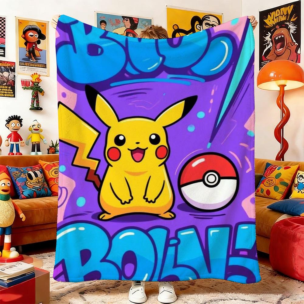 P-Poke-mons Sofa Blankets and Throws Bed Blanket Bedspread the Anime Home Decoration Bedspreads Picnic Throw & Double Decorative