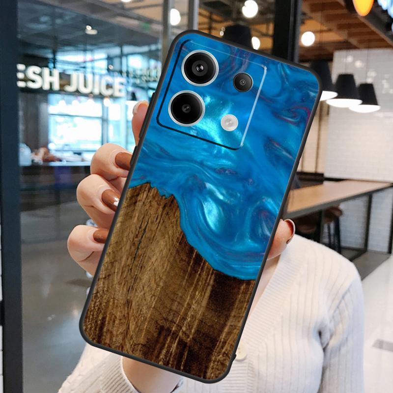 Traveler Protective Wood Resin Case For Xiaomi Redmi Note 13 Pro 10 11 12 14 15 Pro Plus Redmi 15C 14C 10C 12C 13C 15 Cover