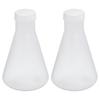 PATIKIL 250ml Plastic Erlenmeyer Flask with Screw Cap, 2-Piece Narrow-Neck Erlenmeyer Flask for Laboratory Use, Clear