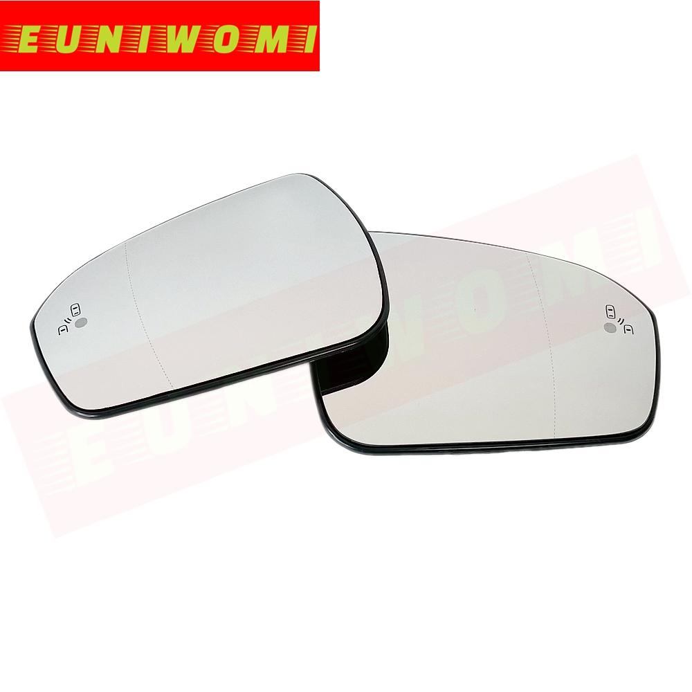 Heated Wide Angle Car Mirror Glass with Blind Spot Warning FOR FORD Mondeo Fusion 2013-