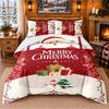 Set Biancheria da Letto Natalizio 3 Pezzi 1 Lenzuolo 2 Federe Stampato Biancheria da Letto per Camera da Letto Regalo di Festa