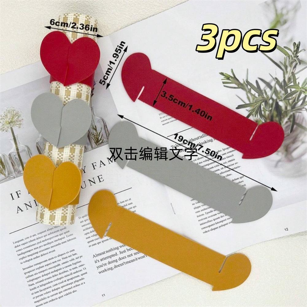 3pcs Napkin Rings Vintage Farmhouse Style Wedding Banquet Party Leather Napkin Ring