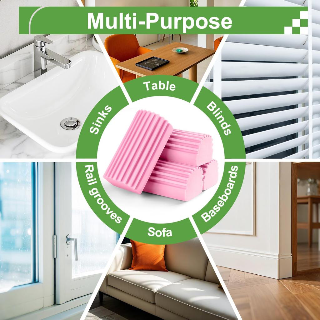 4pcs Damp Clean Duster Sponge Home Car Wet Cleaning Sponge Duster Reusable Detailing Wash Brush Auto Cleaning Accessories