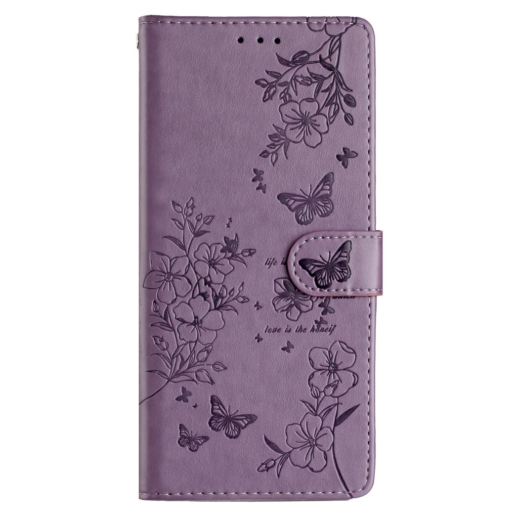 Für Samsung Galaxy A15 5G Brieftaschen-Handyhülle Schmetterling Floral Prägung Lederhülle